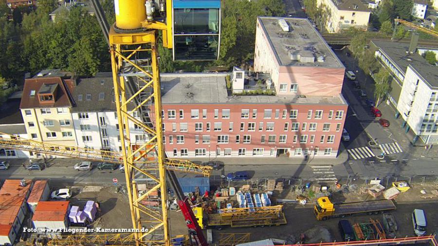 Luftbilder / Luftaufnahmen mit Drohne von Baustelle des Musikforum Bochum