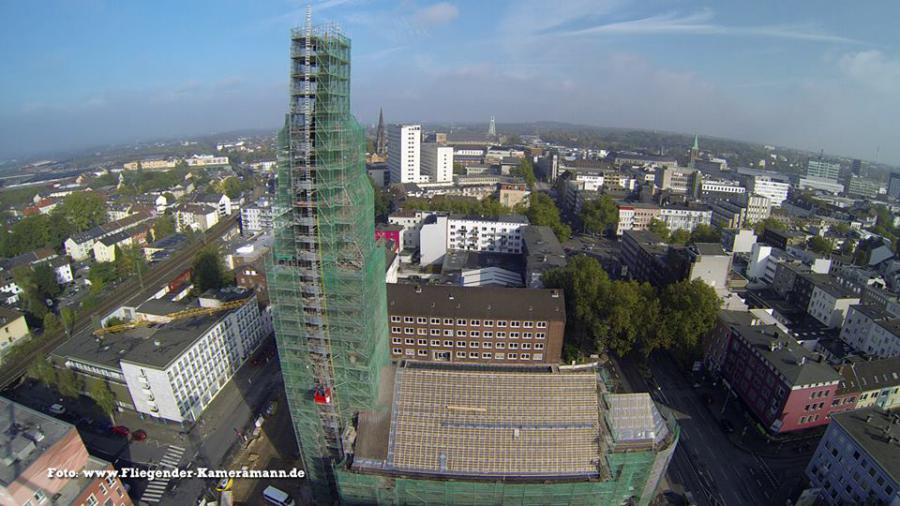 Luftbilder / Luftaufnahmen mit Drohne von Baustelle des Musikforum Bochum