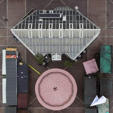 Luftaufnahmen vom Weihnachtsmarkt Bochum mit Drohne