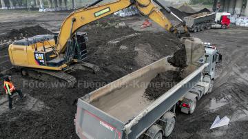 Foto mit Drohne: Luftaufnahmen mit Drohne von der Baustelle am Dortmunder Hafen
