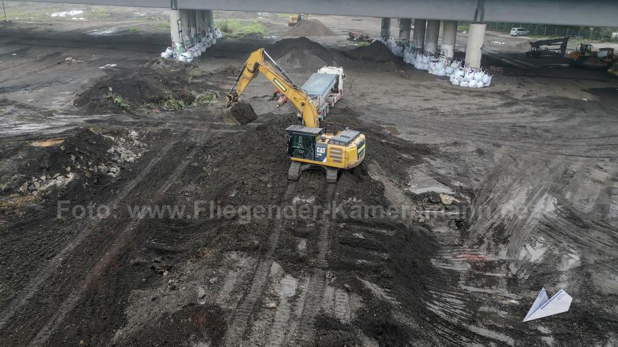 Luftaufnahmen mit Drohne von der Baustelle am Dortmunder Hafen