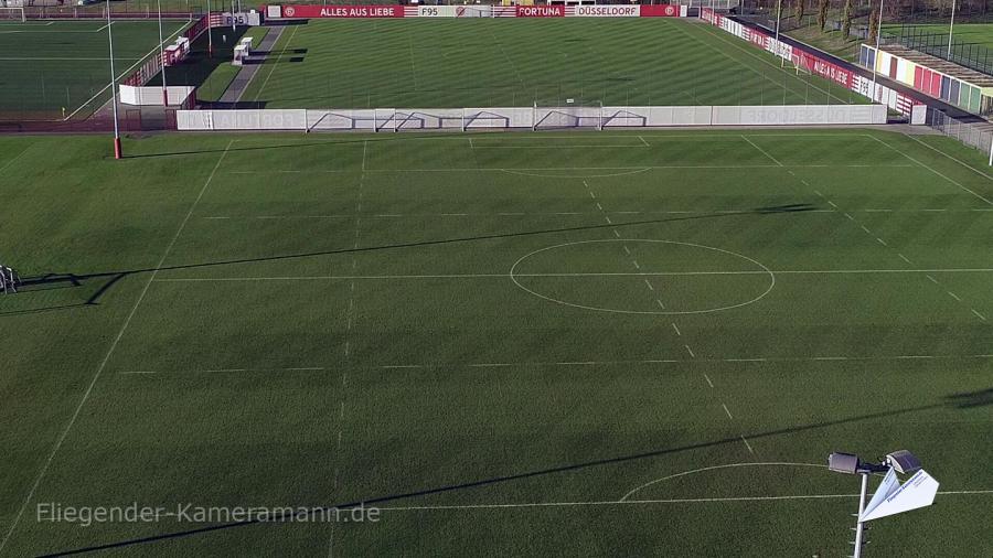 Drohnenaufnahme vom Arena-Sportpark in Düsseldorf