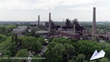 Foto mit Drohne: Kameradrohne im Landschaftspark Duisburg-Nord für hochauflösende Luftbilder und Luftaufnahmen (Fotos und Videos)