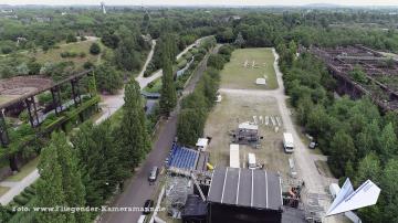Foto mit Drohne: Kameradrohne im Landschaftspark Duisburg-Nord für hochauflösende Luftbilder und Luftaufnahmen (Fotos und Videos)