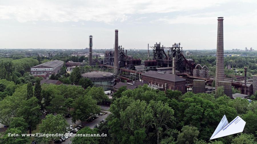 Kameradrohne im Landschaftspark Duisburg-Nord für hochauflösende Luftbilder und Luftaufnahmen (Fotos und Videos)