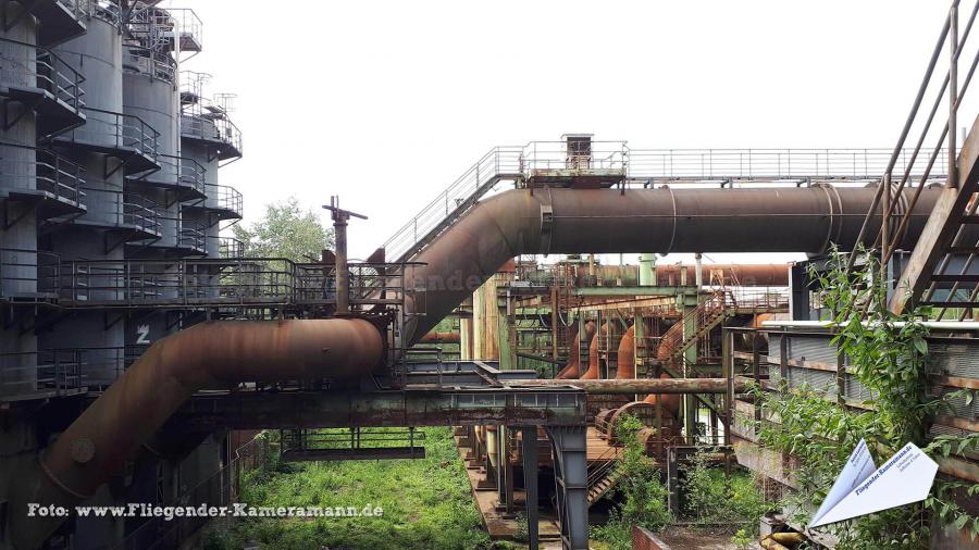 Kameradrohne im Landschaftspark Duisburg-Nord für hochauflösende Luftbilder und Luftaufnahmen (Fotos und Videos)