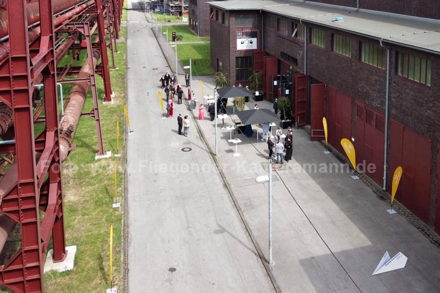 Luftaufnahmen mit Drohne bei Event in der Grand Hall Zollverein