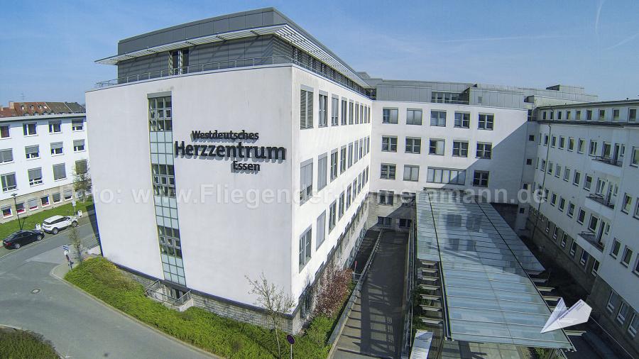 Luftbildfotografie vom Westdeutschen Herz- und Gefäßzentrums (WHGZ) am Universitätsklinikum Essen