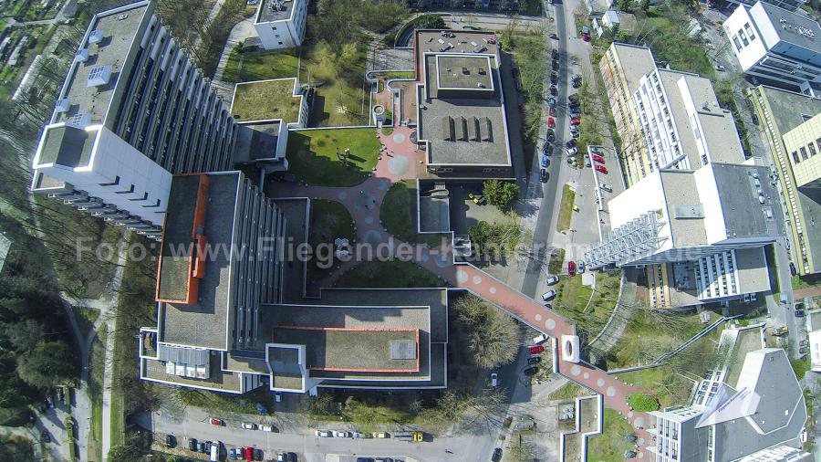 Luftbildfotografie vom Westdeutschen Herz- und Gefäßzentrums (WHGZ) am Universitätsklinikum Essen