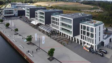 Foto mit Drohne: Luftaufnahmen mit Drohne für TV-Produktion im Hafen in Gelsenkirchen