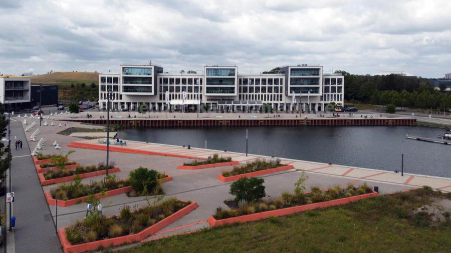 Luftaufnahmen mit Drohne für TV-Produktion im Hafen in Gelsenkirchen