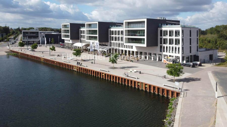 Luftaufnahmen mit Drohne für TV-Produktion im Hafen in Gelsenkirchen