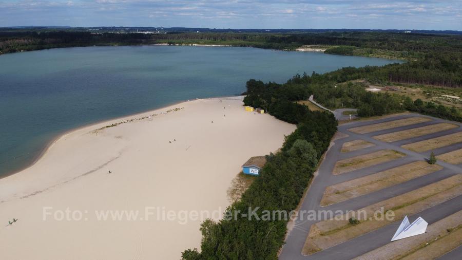 Luftaufnahmen mit Drohne des Silbersees in Haltern