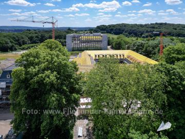 Foto mit Drohne: Luftaufnahmen der Umbauarbeiten am Lennershof in Bochum-Querenburg