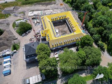 Foto mit Drohne: Drohnenaufnahmen der Umbauarbeiten am Lennershof in Bochum-Querenburg