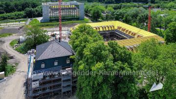 Foto mit Drohne: Luftaufnahmen der Umbauarbeiten am Lennershof in Bochum-Querenburg