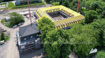 Foto mit Drohne: Luftaufnahmen der Umbauarbeiten am Lennershof in Bochum-Querenburg