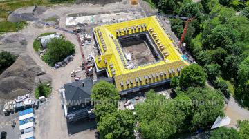 Foto mit Drohne: Luftaufnahmen der Umbauarbeiten am Lennershof in Bochum-Querenburg