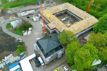 Foto mit Drohne: Luftaufnahmen der Umbauarbeiten am Lennershof in Bochum-Querenburg