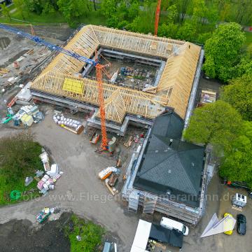 Foto mit Drohne: Luftaufnahmen der Umbauarbeiten am Lennershof in Bochum-Querenburg