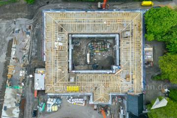 Foto mit Drohne: Luftaufnahmen der Umbauarbeiten am Lennershof in Bochum-Querenburg