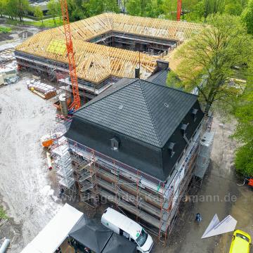 Foto mit Drohne: Luftaufnahmen der Umbauarbeiten am Lennershof in Bochum-Querenburg