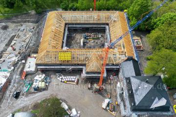 Foto mit Drohne: Luftaufnahmen der Umbauarbeiten am Lennershof in Bochum-Querenburg