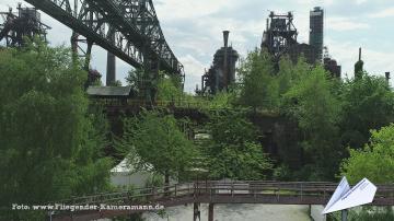Foto mit Drohne: Kameradrohne im Landschaftspark Duisburg-Nord in der Nähe von Moers für hochauflösende Luftbilder und Luftaufnahmen (Fotos und Videos)