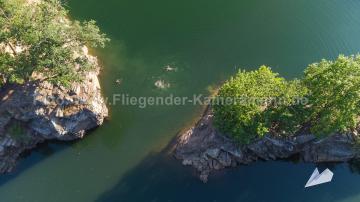 Foto mit Drohne: Luftaufnahmen mit Drohne in NRW: Drohnenaufnahmen der Wuppertalsperre im Bergischen Land bei Remscheid