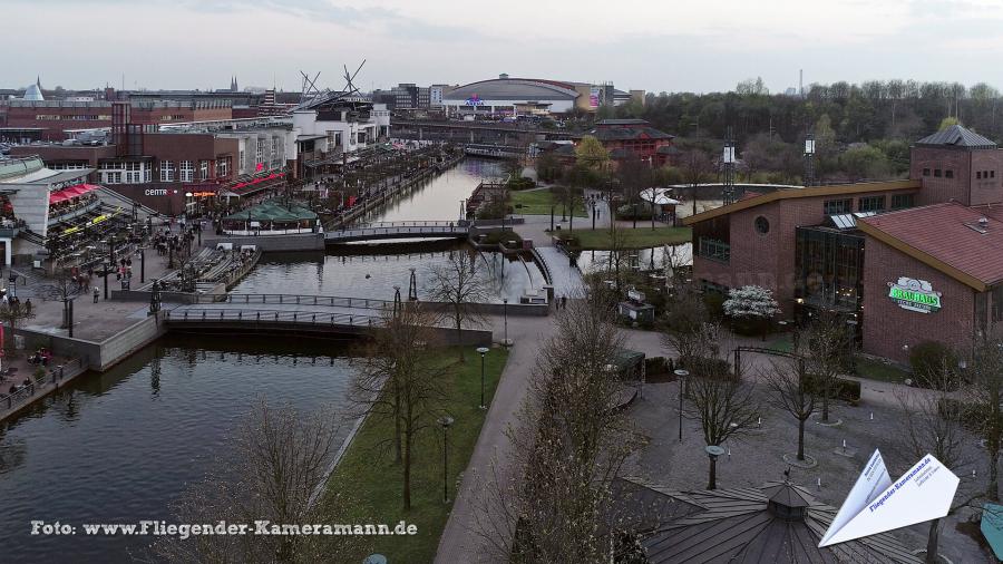 Luftaufnahmen am Centro Oberhausen mit Drohne