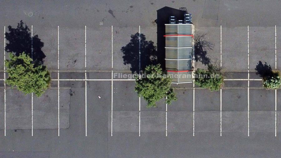 Drohnenaufnahmen in Wesel der Bauarbeiten vom Abriss des ehemalige Real-Markts