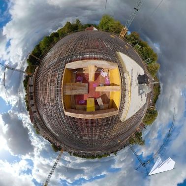 360 Grad Baustelle Bochum Luftaufnahme Tiny Planet 