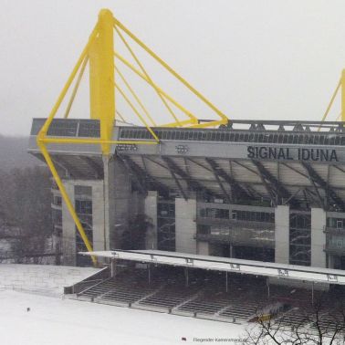 signal iduna stadion schnee luftaufnahme 