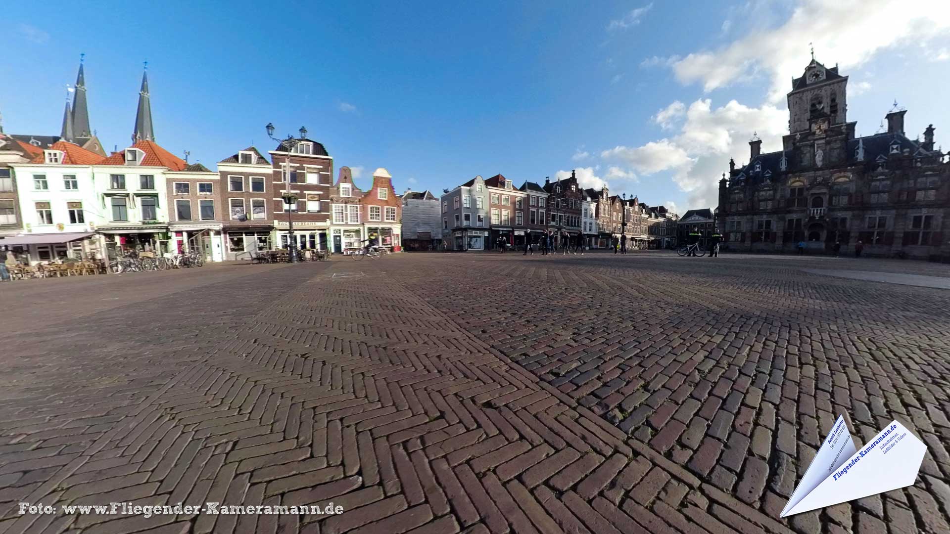 Nieuwe Kerk / Market / Stadhuis in Delft (NL) - 360°-Panorama