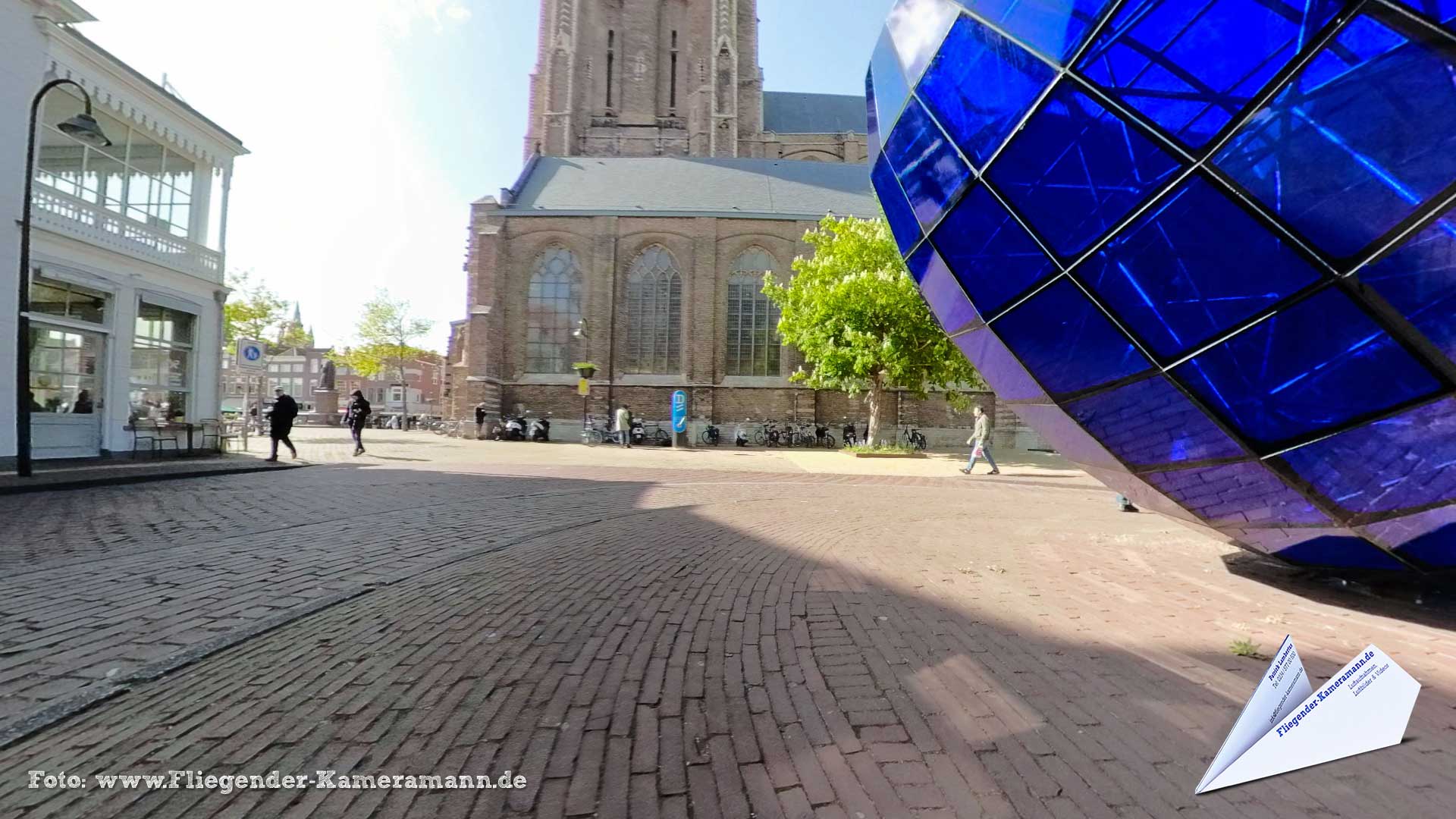 Blue heart of Delft / Nieuwe Kerk in Delft (NL) - 360°-Panorama