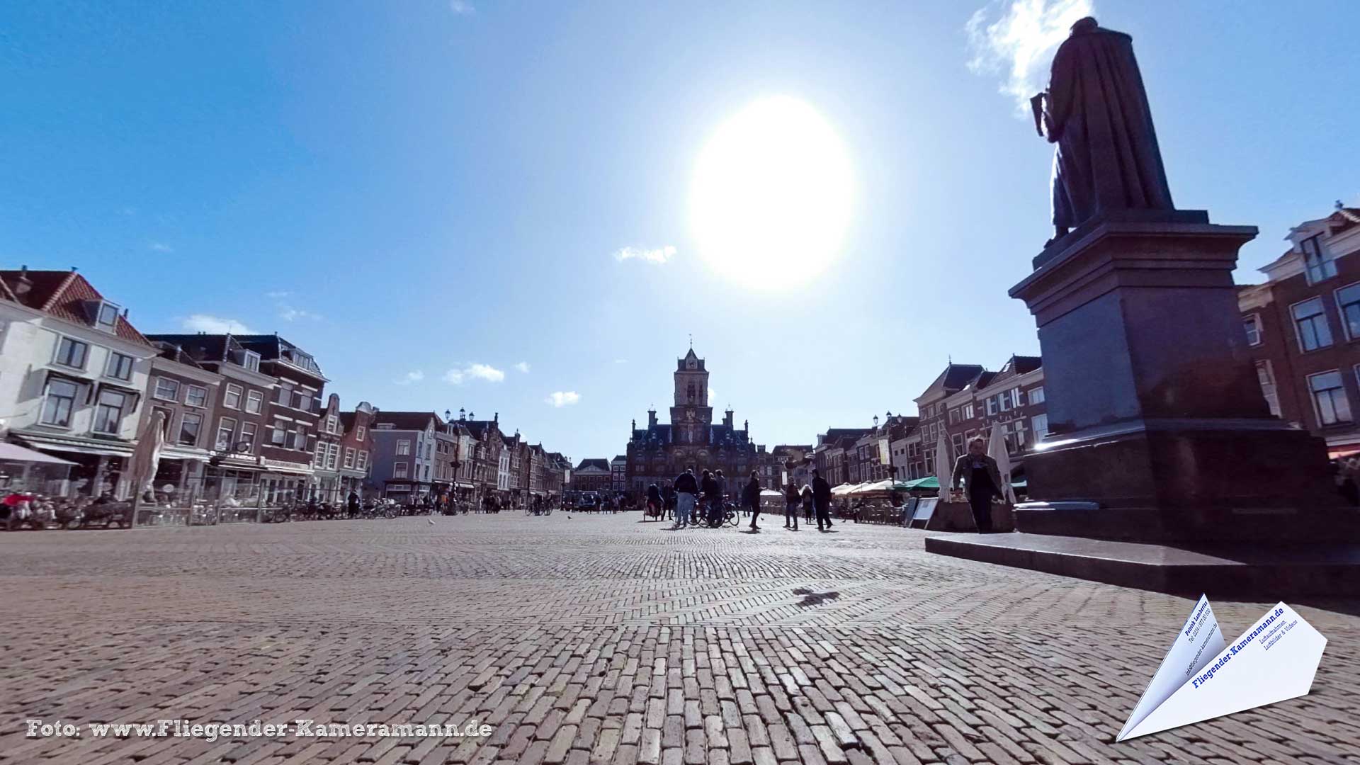 Hugo Grotius Standbeeld, Hugo de Groot in Delft (NL) - 360°-Panorama