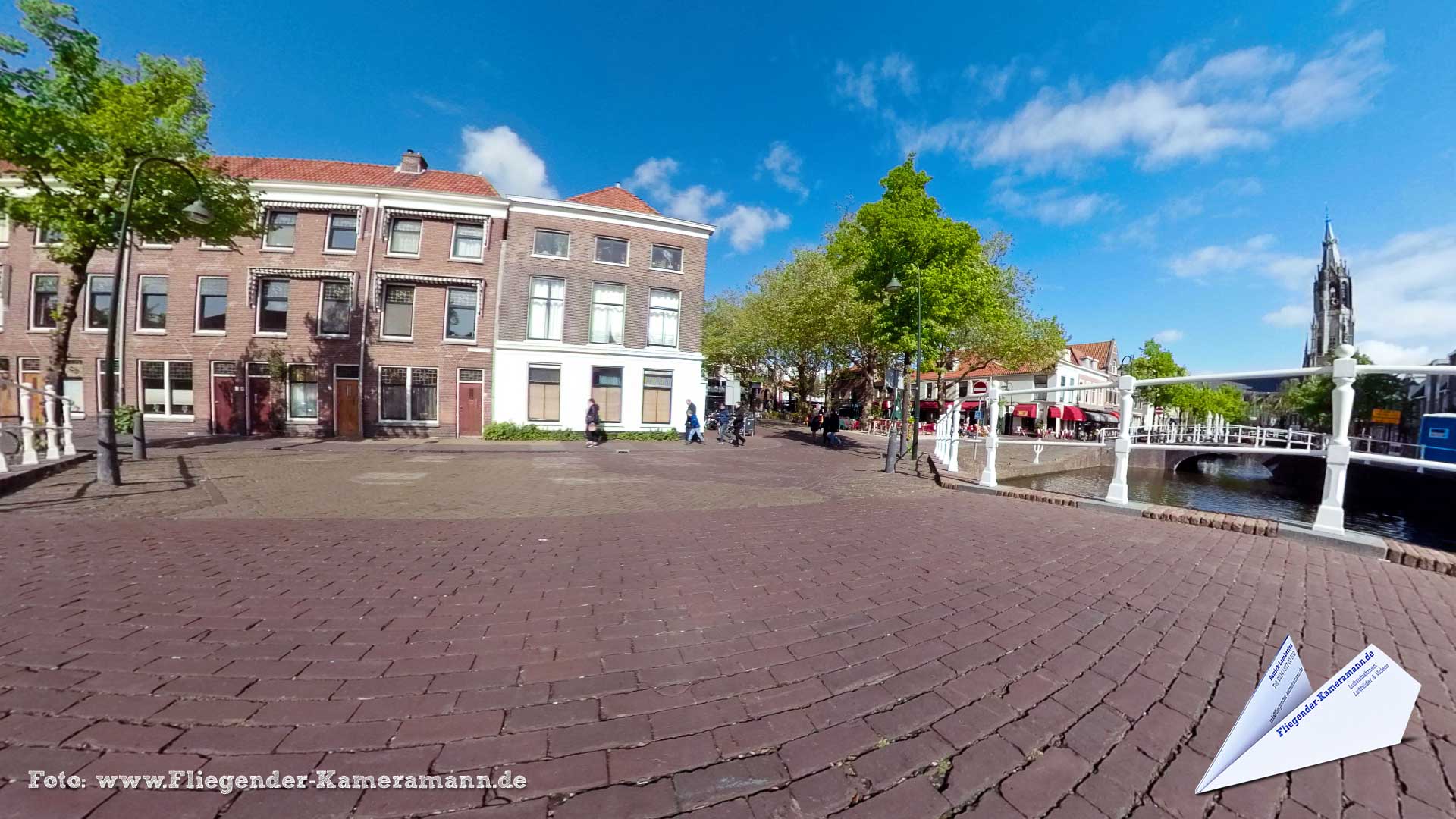Doelenbrug Verwersdijk Doelenplein in Delft (NL) - 360°-Panorama