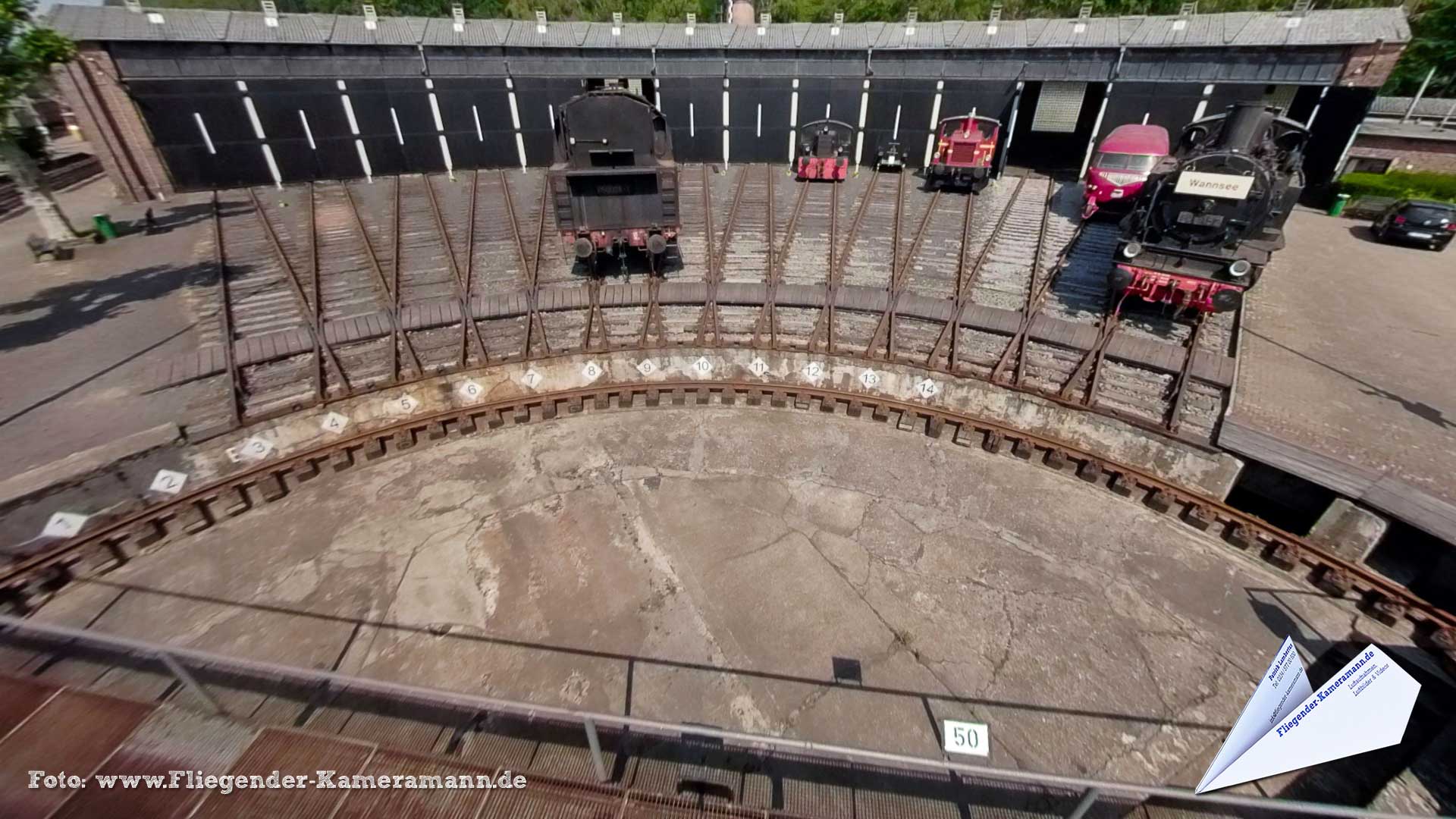 Drehscheibe im Eisenbahnmuseum Bochum - 360°-Panorama