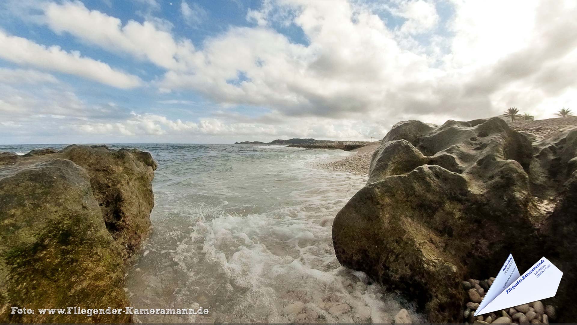 La costa en la Promenada Maritim de Jávea/Xàbia (ES) - 360°-Panorama