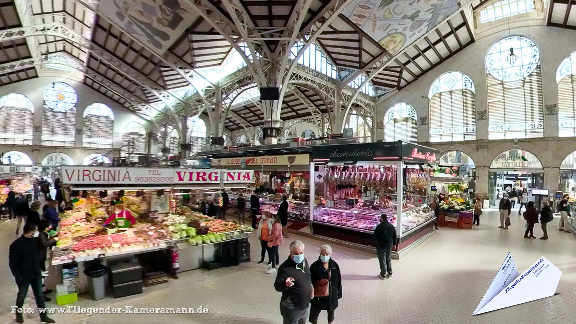 Mercado Central en Valencia (ES) - 360°-Panorama