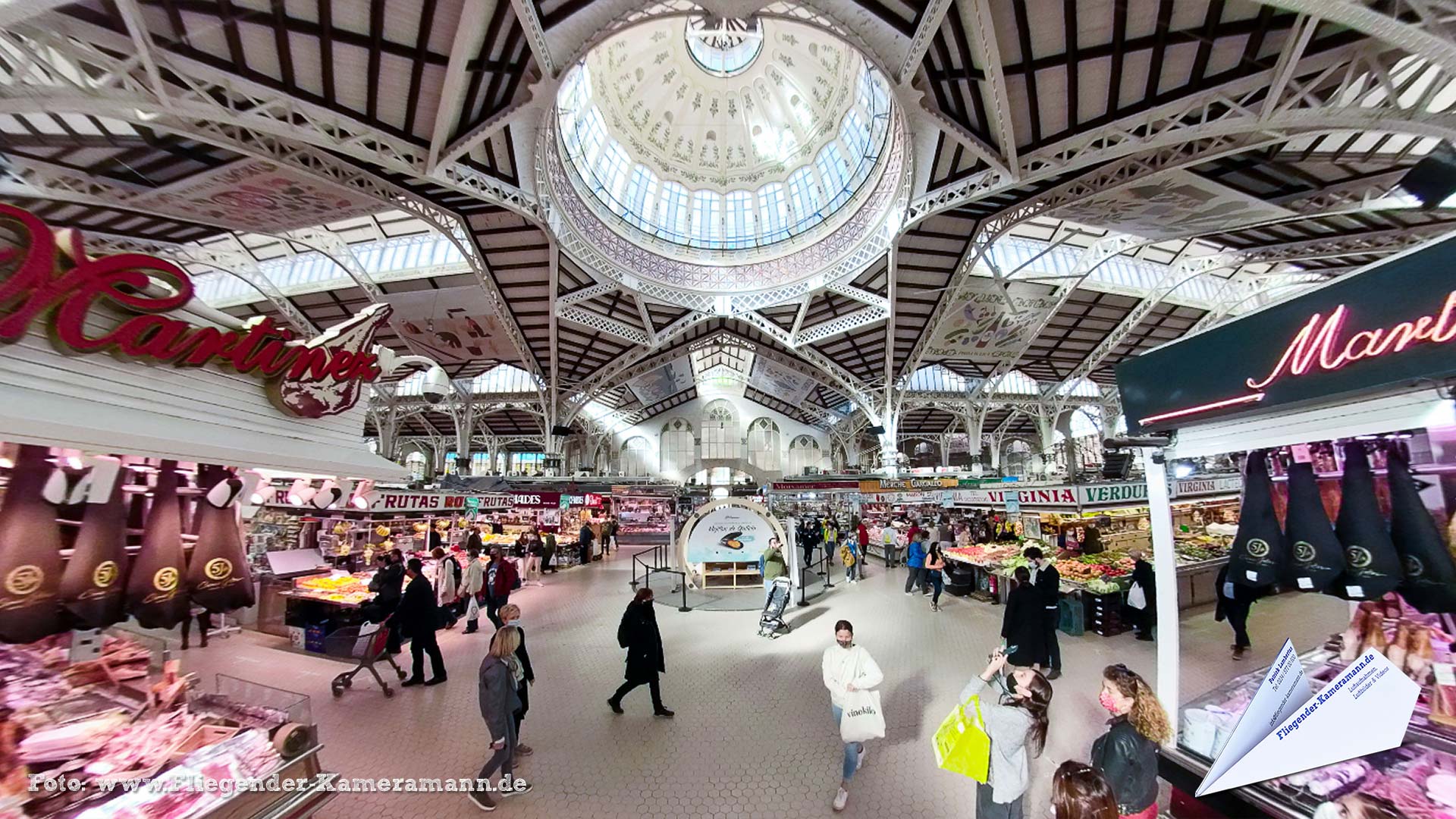 Mercado Central en Valencia (ES) - 360°-Panorama