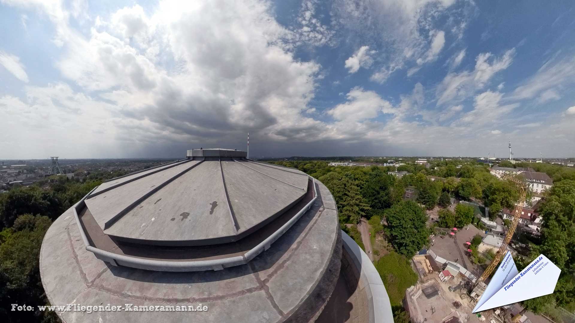 Bismarckturm im Stadtpark Bochum - 360°-Panorama