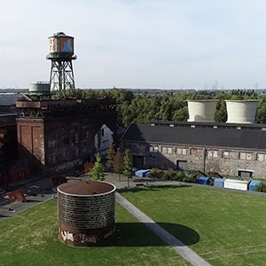 Luftaufnahmen der Jahrhunderthalle Bochume mit unserer Kamera-Drohne