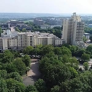 Luftaufnahmen vom Uni-Center Bochum mit Drohne