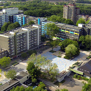 Luftaufnahmen unserer Kamera-Drohne der Hustadt in Bochum