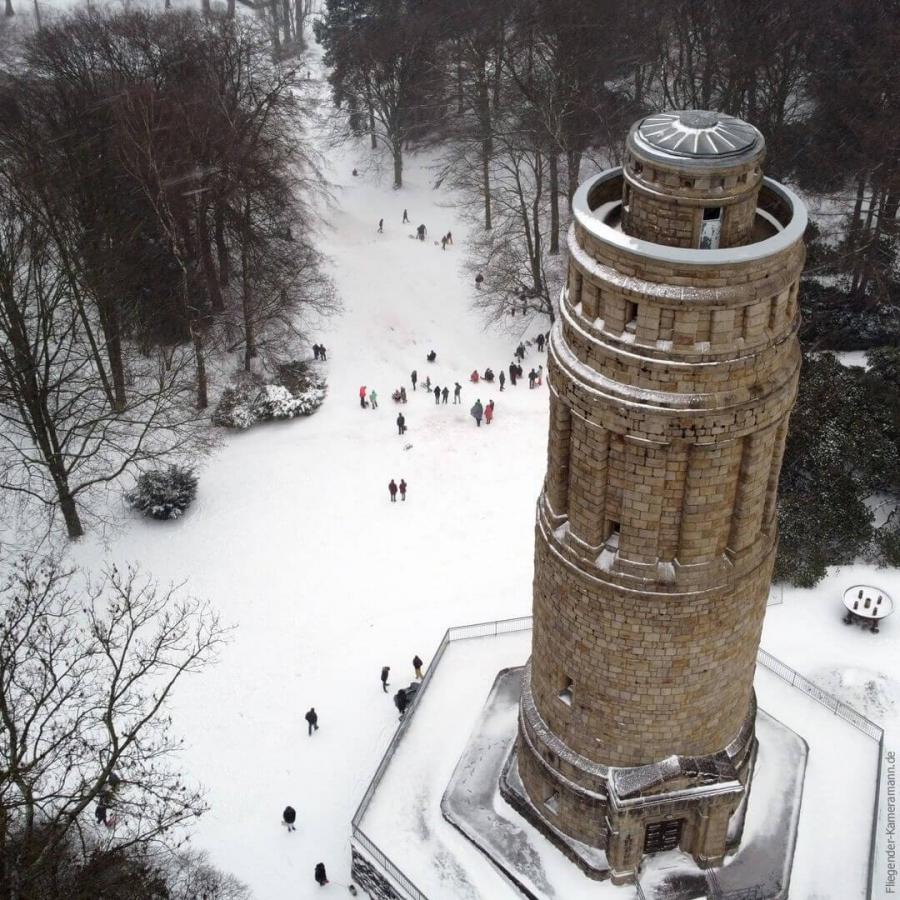 Luftaufnahme Bismarckturm im Stadtpark Bochum