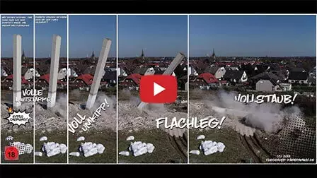 Sprengung auf Baustelle Luftaufnahmen Drohne Sprengung auf Baustelle Luftaufnahmen Drohne