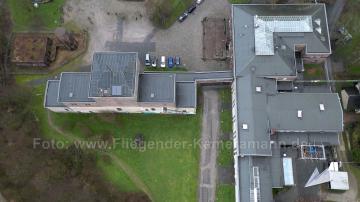 Foto mit Drohne: Luftaufnahmen der Zeche Carl in Essen, früher Steinkohle-Bergwerk, heute bekannter Veranstaltungsort