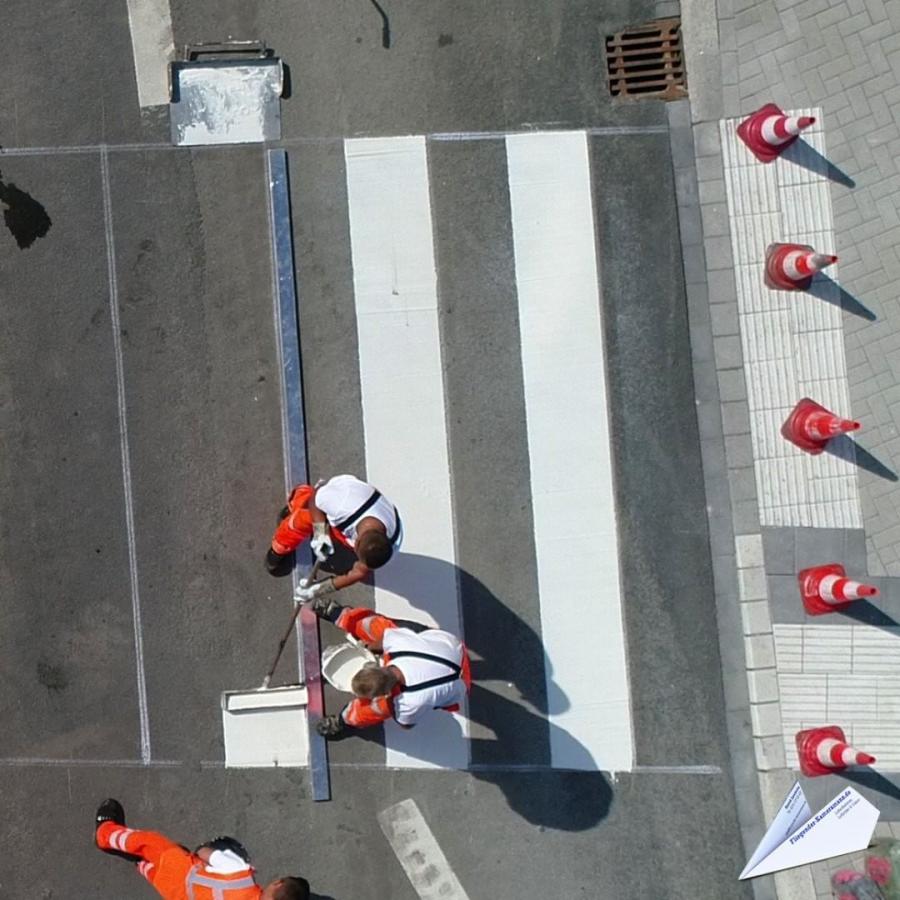 Luftaufnahmen vom Baustellen mit Drohne