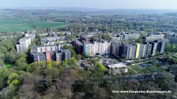 Foto mit Drohne: Luftaufnahme der Bochumer Hustadt mit Kamera-Drohne